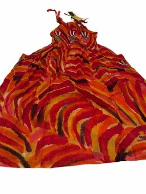 Raj Kids Orange Floral Dress 1-2Y Boho Cotton Sundress